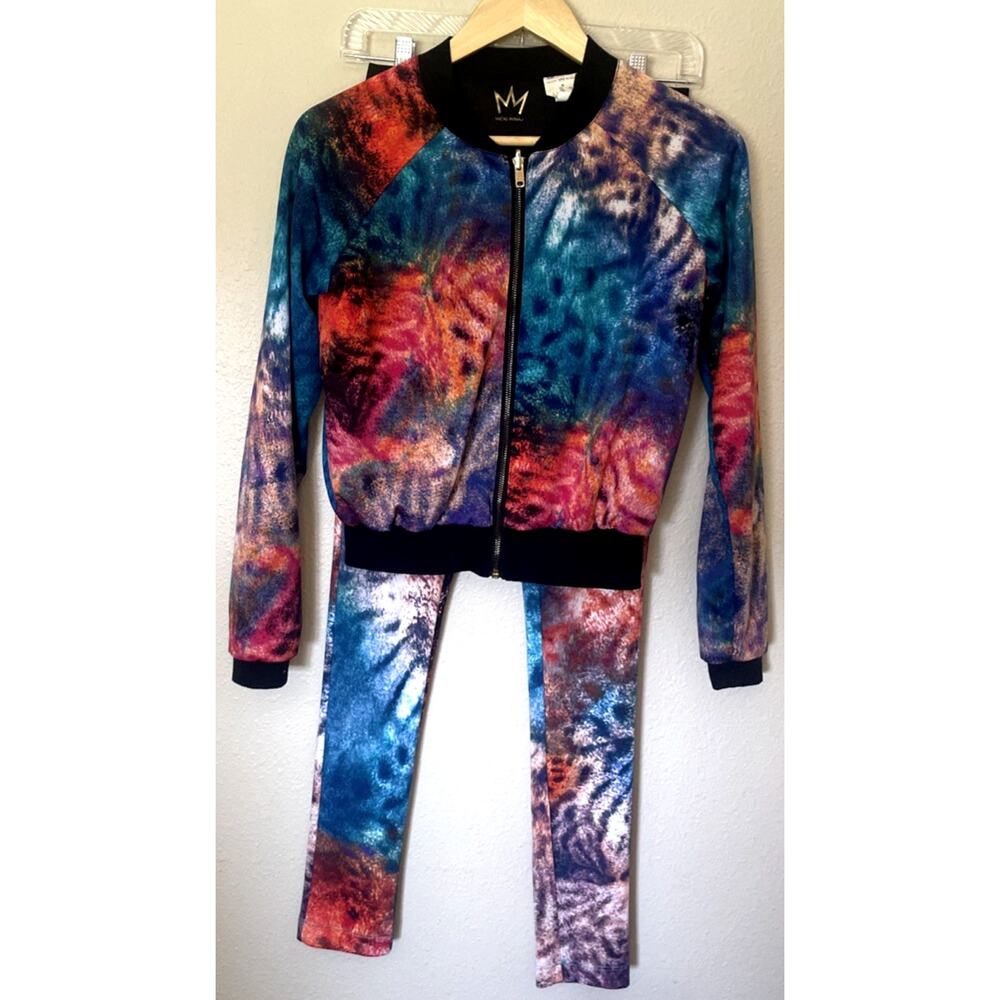 Nicki Minaj Barbz Fit Jacket Leggings Pants Set Colorful Zipper Size S